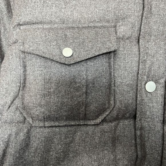 Tasso Elba Mens Sz L Grayish/Brown‎ Puff Coat  Zip Snap Front and Inside Pocket - Picture 3 of 14